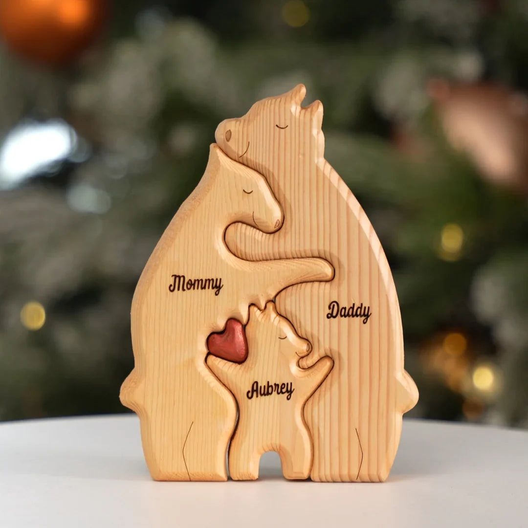 Puzzle ours familial personnalisé en bois