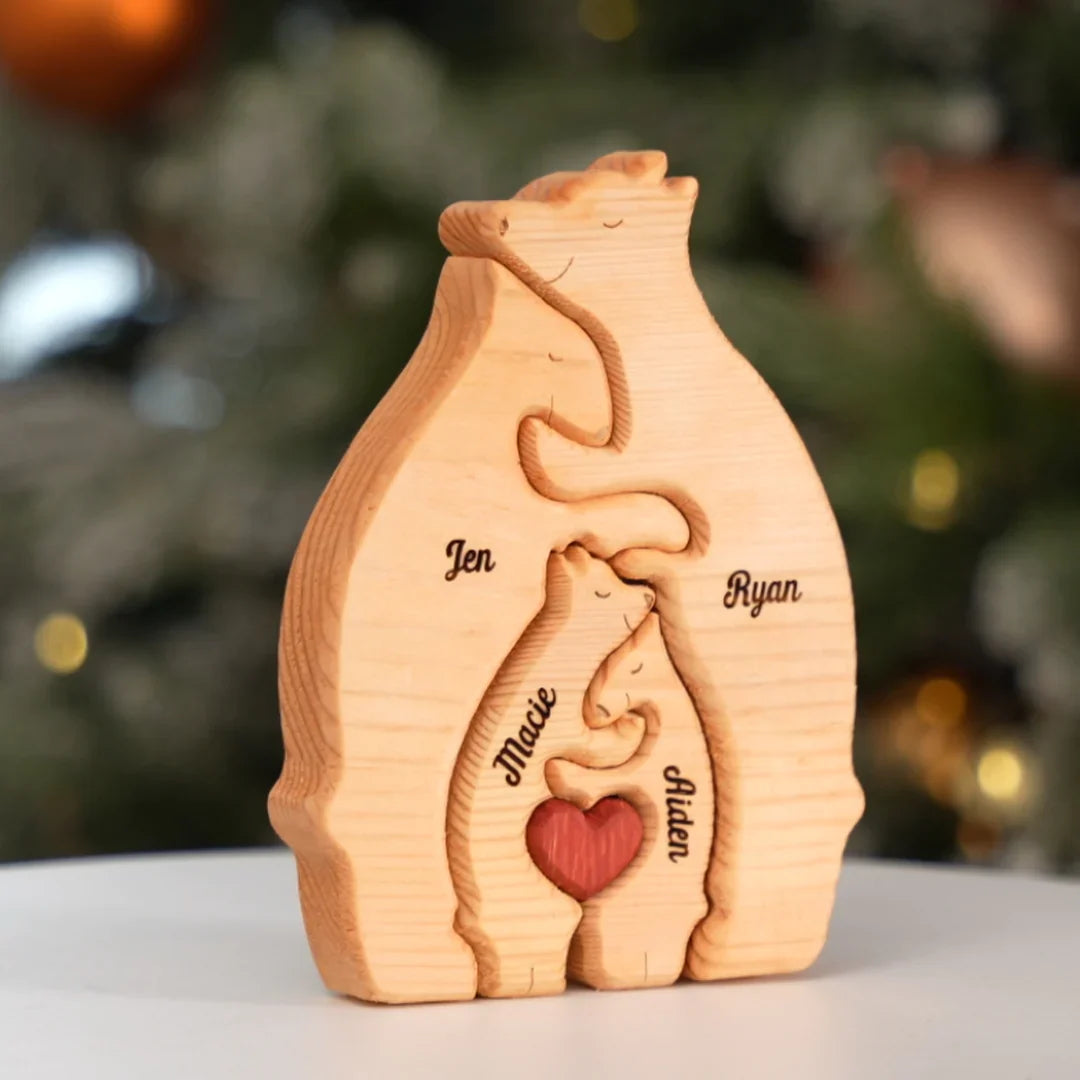 Puzzle ours familial personnalisé en bois