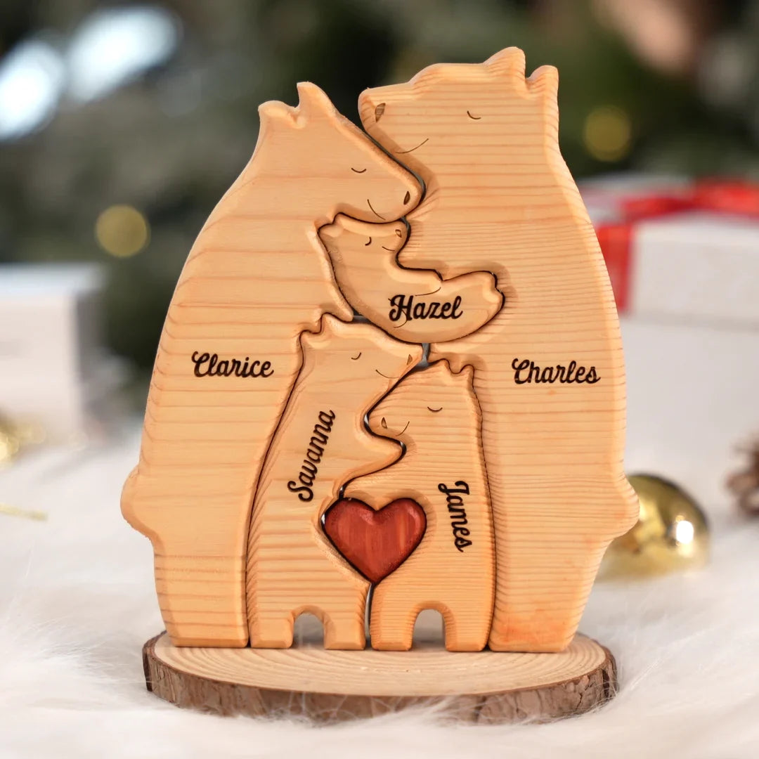 Puzzle ours familial personnalisé en bois