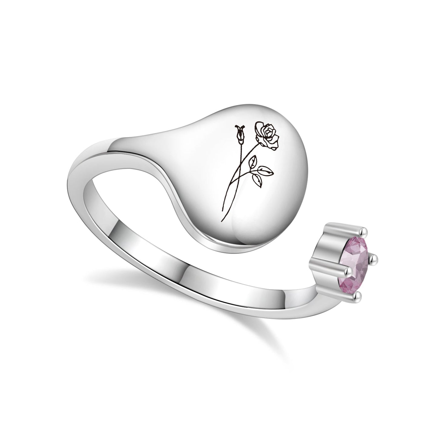 Bague de fleurs du mois de naissance